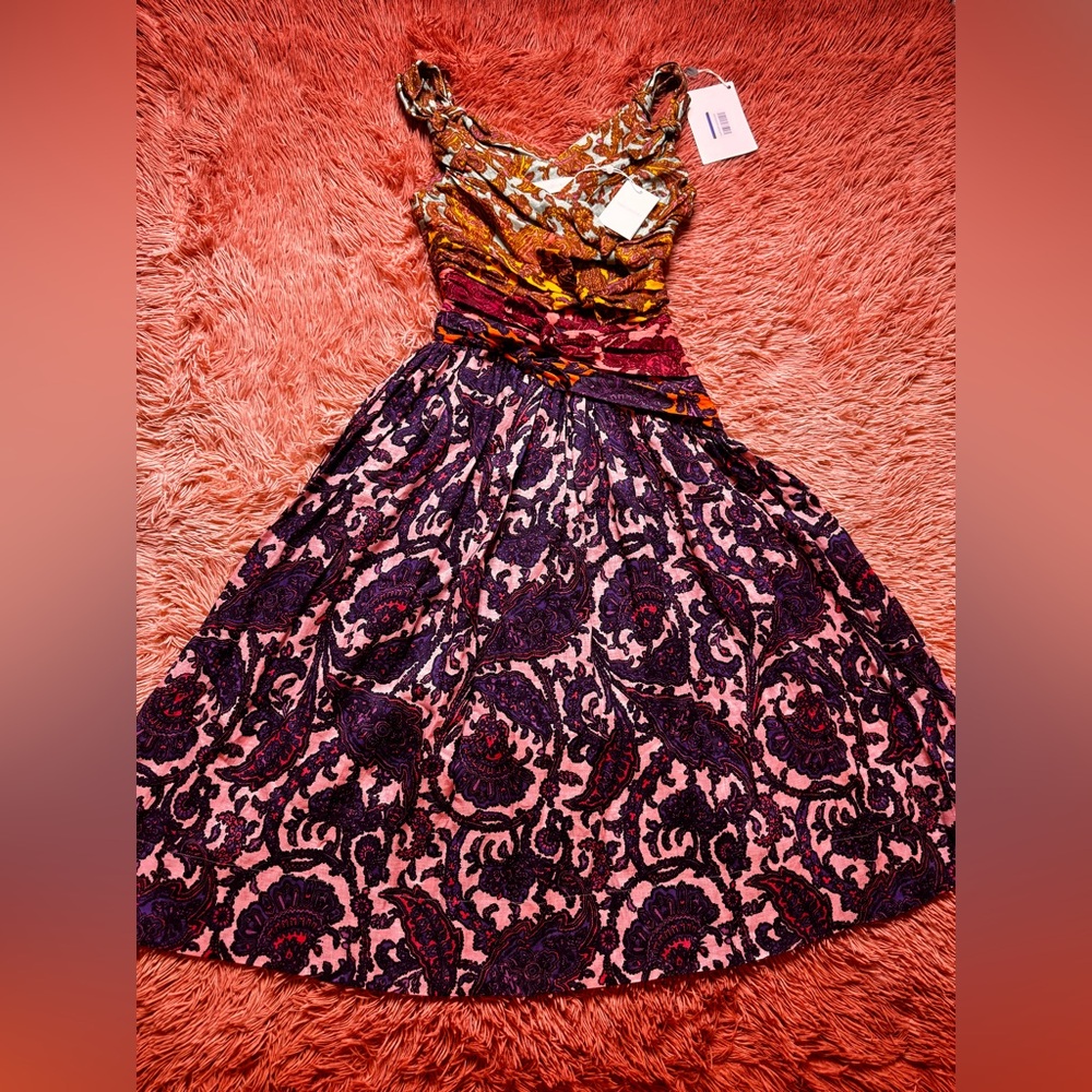 NWT ZIMMERMANN Tiggy Bow Midi Dress in Spliced Paisley. Size 0/XS - Picture 12 of 15
